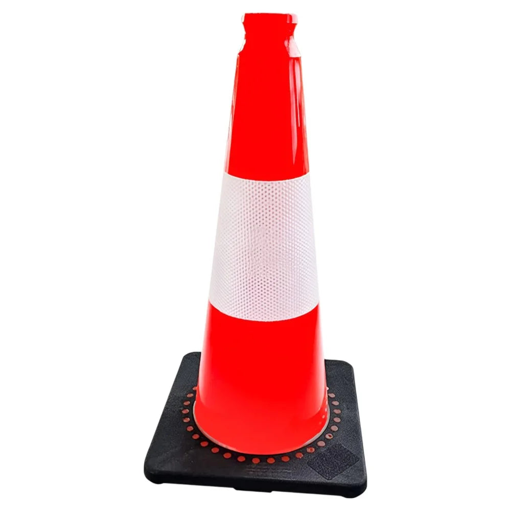 pvc road safety cone with weighted base side