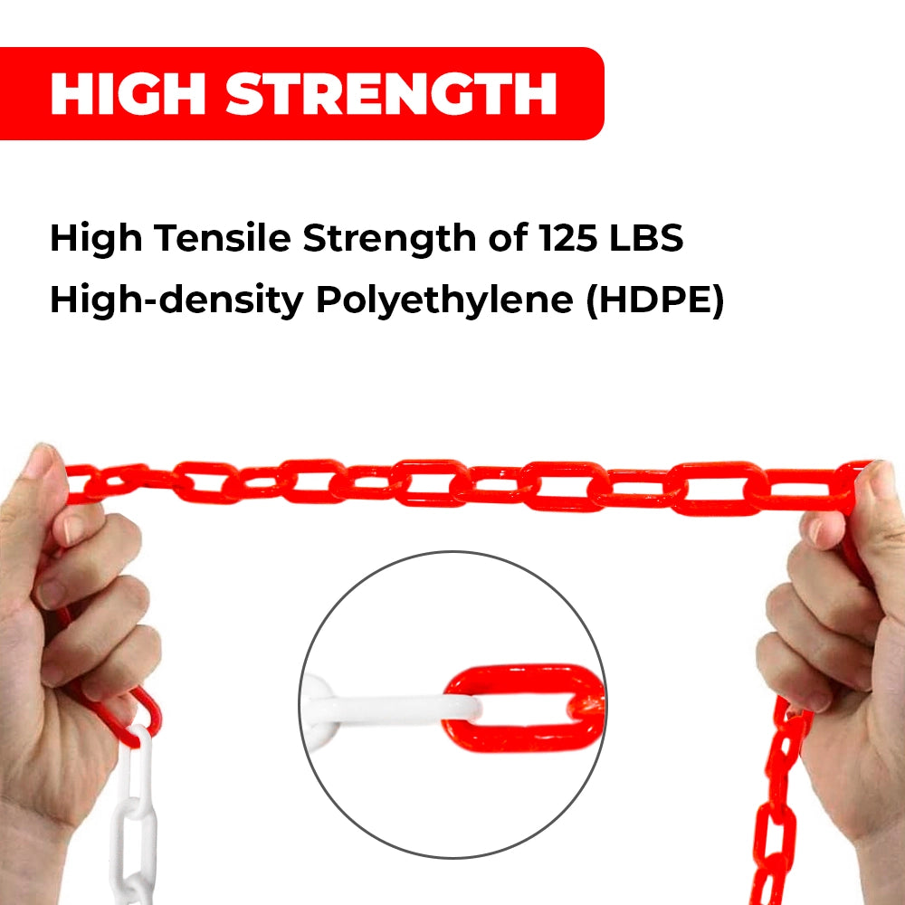 red and white chain