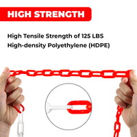 red and white chain
