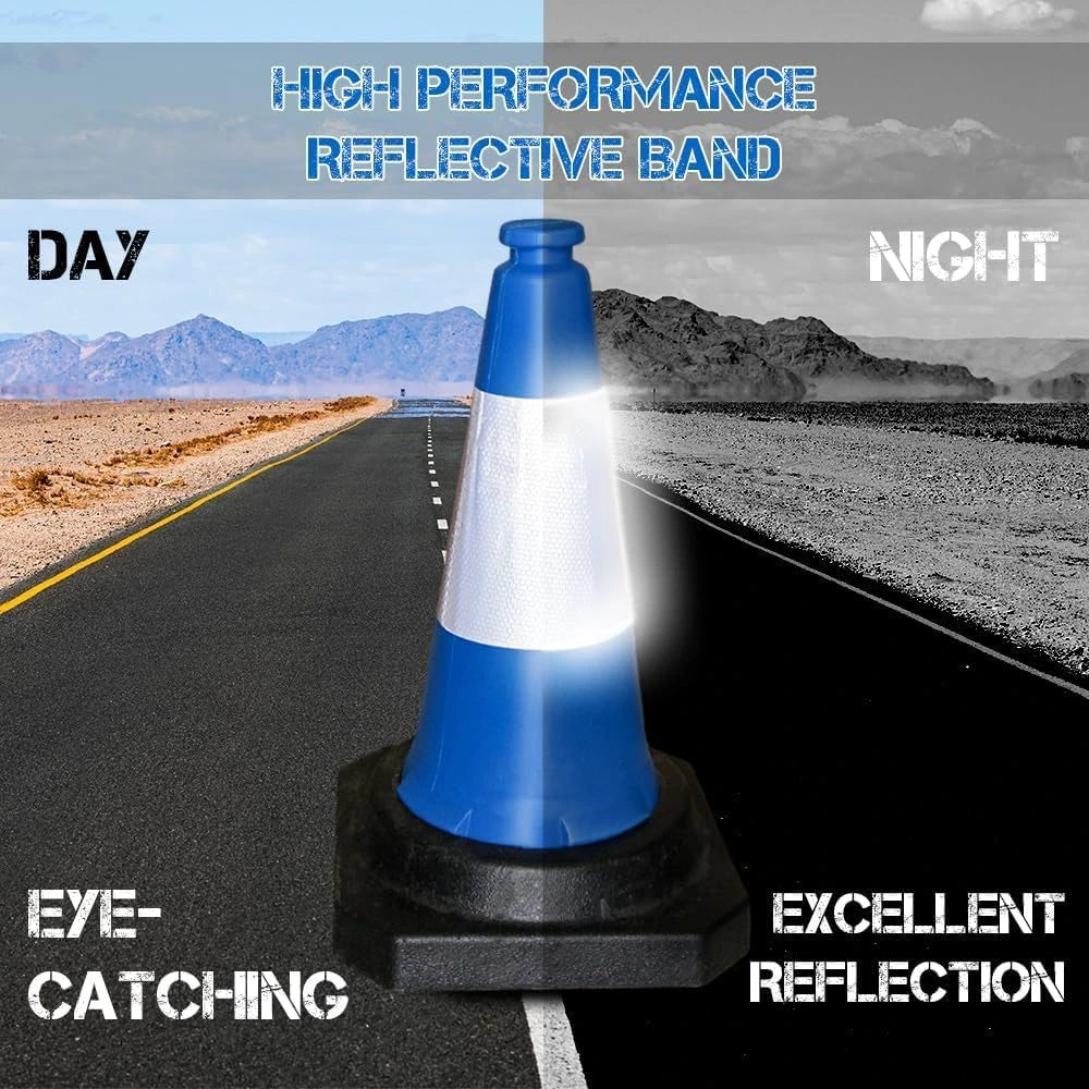 Blue Road Safety Cones 2 Pcs – Reflective, 50CM	