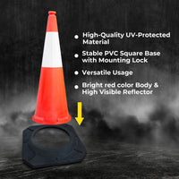 weighted traffic cone 100cm