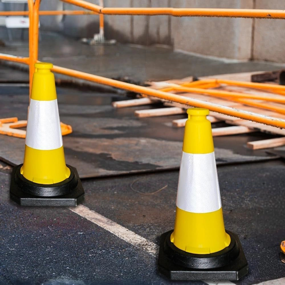 Stackable yellow traffic cones 50CM set of 2
